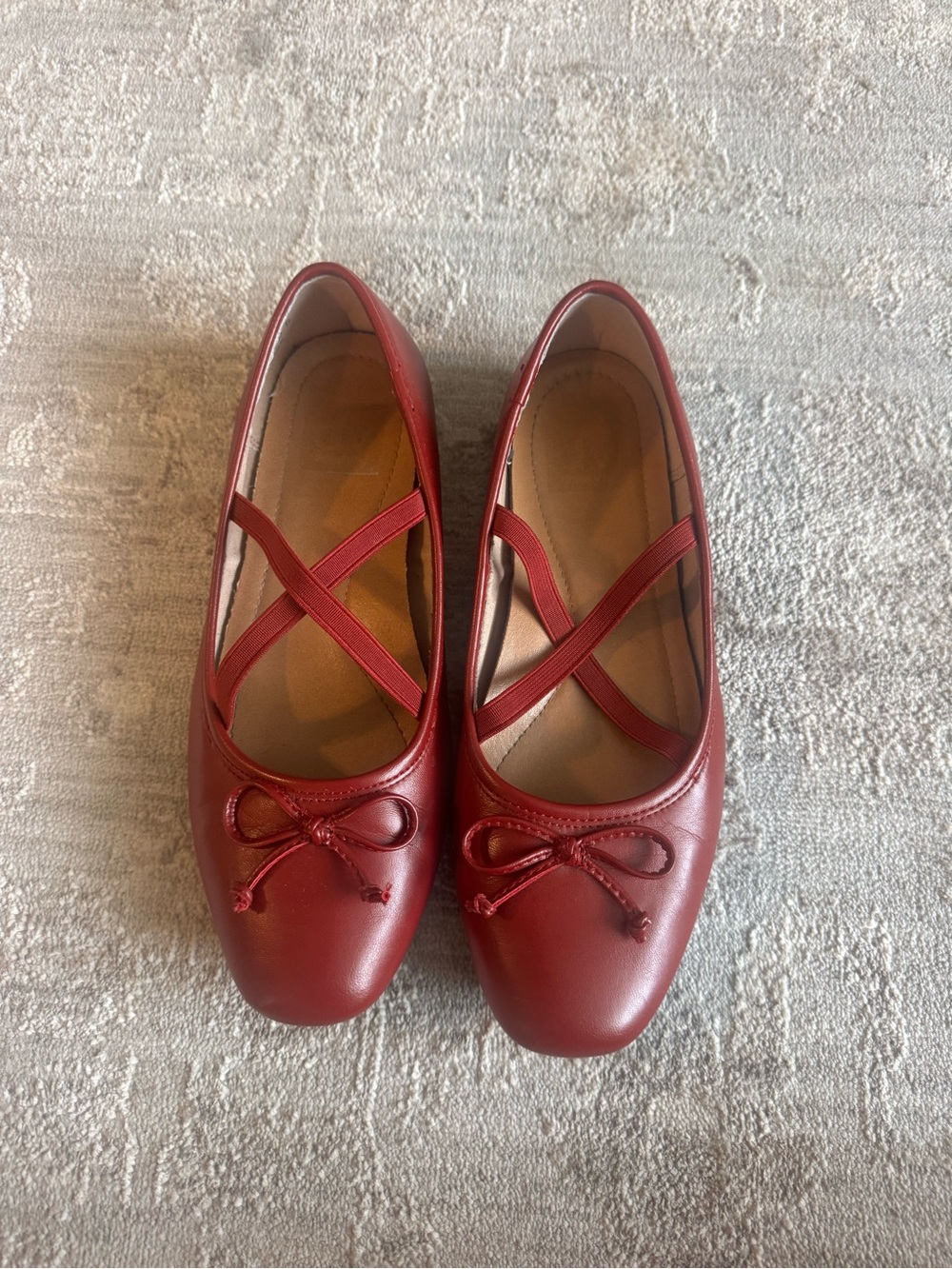 Dolce Vita Red Ballet Flats with Cross Straps